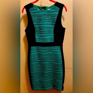 ☘️ Dana Buchman green and black dress. Lined and very well made.